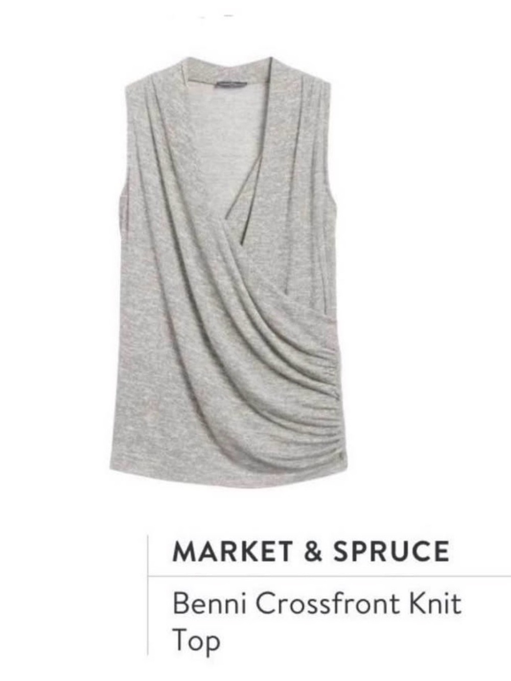 Nwt Market & Spruce Size M Grey Benni Crossfront Knit Top